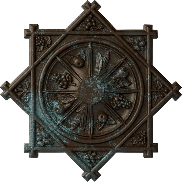 Ekena Millwork Antilles Ceiling Medallion (Fits Canopies up to 6"), 38 1/4"OD x 1 1/2"P, Bronze Blue Patina CM38ANBBS - main